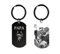 Cadeau Fete des Peres Porte Cles, Cadeau Fete des Peres Porte Clef Papa Personnalisés, Cadeau Papa Porte-Clés Personnalisable Photo Nom, Motif Poing Idee Cadeaux Fête des Pères Anniversaire Papa (A)