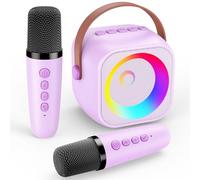 Cadeau Fille 3 4 5 6 7 8 9 10 Ans, Micro Karaoke Enfants avec 2 Micro sans Fil, Microphone sans Fil pour Enfant Jouet Fille - Fête Familiale à la Maison