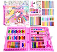 Cadeau Fille 4-12 Ans, Crayons de Couleur Enfant Licorne Jouet Fille 3-12 Ans Malette Dessin Enfant Idée Cadeau Fille 4-12 Ans Activites Manuelles pour Enfants 3-10 Ans