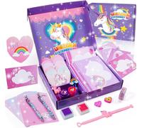 Cadeau Fille 5-10 Ans,Licorne Papeterie Fille Cadeau Enfant 4 5 6 7-10 Ans Activites Manuelles pour Enfants Trousse Licorne Jouet Fille 4 5 6 7 8 9 10 Ans Sticky Notes Set Scrapbooking Enfant