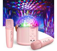 Cadeau Fille 5 6 7 8-12+ Ans, Micro Karaoke avec Lumineux LED Disco Enfant & Adulte Sono Micro Bluetooth avec 2 Microphones sans Fil Enceinte Portable Jouets Cadeaux pour Filles Cadeaux de Noël