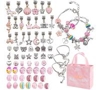 Cadeau Fille 5 6 7 8 9 10 11 12 Ans,Kit de Fabrication de Bracelets pour Filles, Kits de Bijoux et Perles pour Enfants,Artisanat de Bijoux pour Filles,Kit de fabrication de Bijoux Jouets pour Enfants