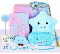 Cadeau Fille 5 6 7 8 9 10+ Ans,Reine Des Neiges Fille Cadeau Journal Intime Secret,Stylo,Peluche Oreiller Masque Yeux Bijoux Diy Bandeau Cheveux Jouet Cadeaux Anniversaire Pour Fille Enfant