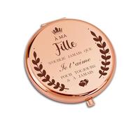 Cadeau Fille, Miroir de Poche Élégant, Idéal comme Cadeau d'anniversaire pour Fille, Mini Miroir de Maquillage avec Gravure Personnalisée, Parfait pour Les Anniversaires et Les Occasions Spéciales