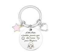 Cadeau Fille,Porte Clef Fille,Cadeau Anniversaire Fille,Idee Cadeau Fille Porte-clé,Cadeau Maman et Papa pour Fille,Cadeau Fille Noël,Cadeau Fille Original,Cadeau Fille Personnalisé-Je T'aime Ma Fille