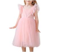 Cadeau Fille Robe de Princesse en Dentelle avec Bowknot Demoiselle d'honneur Robe de Soirée Mariage Robes Filles Chic Et Elegant de Première Communion Anniversaire Fête Photographie 5-12 Ans