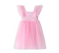 Cadeau Fille Robe de Princesse en Dentelle avec Bowknot Demoiselle d'honneur Robe de Soirée Mariage Robes Filles Chic Et Elegant de Première Communion Anniversaire Fête Photographie 5-12 Ans