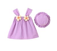Cadeau Fille Robe Tulle Enfant Chic et Elegant sans Manches Robe Anniversaire Formel fête Mariage Baptême Demoiselle d'honneur Communion Robes Fleur Robes Fête de Mariage Dress Pas Cher 0-3 ans