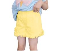 Cadeau Fille Short en Jean Taille Elastique 3-10 Ans Pantalon Court en Jean Ado Ete Fluide Large Short été Filles Ample Chic Casual Plage Vacances Confortable Shorts et Bermudas en Coton