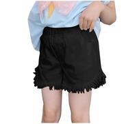 Cadeau Fille Short en Jean Taille Elastique 3-10 Ans Pantalon Court en Jean Ado Ete Fluide Large Short été Filles Ample Chic Casual Plage Vacances Confortable Shorts et Bermudas en Coton