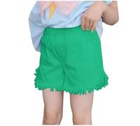 Cadeau Fille Short en Jean Taille Elastique 3-10 Ans Pantalon Court en Jean Ado Ete Fluide Large Short été Filles Ample Chic Casual Plage Vacances Confortable Shorts et Bermudas en Coton