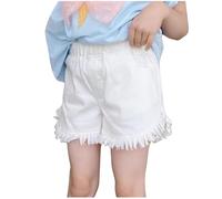 Cadeau Fille Short en Jean Taille Elastique 3-10 Ans Pantalon Court en Jean Ado Ete Fluide Large Short été Filles Ample Chic Casual Plage Vacances Confortable Shorts et Bermudas en Coton