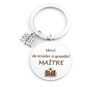 Cadeau Fin d'Année pour Maitre, Maitresse d'École, Porte Clef pour Professeur, Merci AESH et Personnel de Crèche