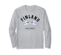 Cadeau Finlande Helsinki Drapeau Finlandais République de Finlande Manche Longue