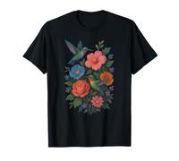 Cadeau floral colibri pour femme T-Shirt