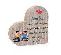 Cadeau Frere Noel Frère Balancier, Décoration Planche en Bois en Forme de Coeur Balancier, Cadeaux Anniversaire Homme Cadeau Frere Anniversaire, Objet Utile Grand Frère Cadeaux pour Mon Frère