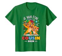 Cadeau Futur Cousin 2026 bientôt Cousin Annonce Grossesse T-Shirt, Enfant, Vert Kelly, 2 Ans