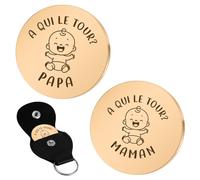 Cadeau Futur Maman,Cadeau Futur Papa,Cadeau Naissance,Cadeau Jeune Maman,Cadeau Futur Parents,Cadeau Jeune Papa,Cadeau Bebe Naissance,Cadeau Baby Shower,Pièce De Monnaie De Décision Don Papa