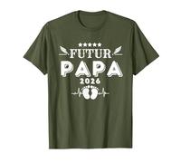 Cadeau Futur Papa 2026 Annonce Bébé Bientôt Papa en 2026 T-Shirt, Homme, Olive, XL