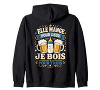 Cadeau Futur Papa Humour Elle Mange pour 2 Je Bois pour 3 Sweat à Capuche
