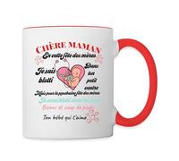 Cadeau Future Maman Fête des Mères Enceinte Grossesse Bébé Mug Bicolore