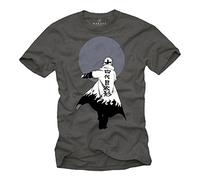 Cadeau Geek Homme - Anime Comic Tee Shirt - Gadget Manga Gris M