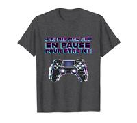 Cadeau Geek Jeux Vidéo - J’AI Mis Mon Jeu en Pause T-Shirt, Homme, Chiné Foncé, XL