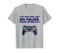 Cadeau Geek Jeux Vidéo - J’AI Mis Mon Jeu en Pause T-Shirt, Homme, Gris Chiné, 6XL