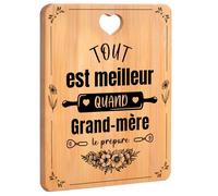 Cadeau Grand-mère, Cadeau Anniversaire Grand-mère, Planche à Découper en Bambou Mamie, Cadeau pour Mamie Original