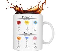 cadeau grand mere - Mug Jardin de Mamie Personnalisé avec Prénoms des Petits-Enfants - Cadeau Unique Grand-Mère, Tasse Fête des Grands-Mères, Idée Cadeau Famille et Anniversaire
