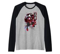 Cadeau graphique Ninja Anime Girl | Shinobi Mercenary Warrior Manche Raglan