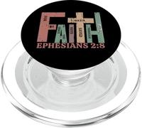Cadeau Graphique Vintage Faith Ephesians 2:8 Saved by Grace PopSockets PopGrip pour MagSafe