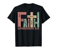 Cadeau Graphique Vintage Faith Ephesians 2:8 Saved by Grace T-Shirt