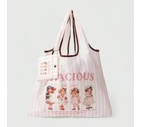 Cadeau gratuit ROWWE 2 pièces/Set sac fourre-tout style fille américaine de bande dessinée, grande capacité, sac de courses pliable avec porte-monnaie Taille UniqueAnimal,Cartoon,Lettres,RayéPolyester