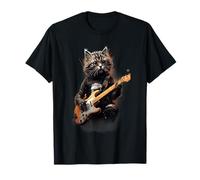 Cadeau guitariste humour chat rockeur guitare électrique T-Shirt