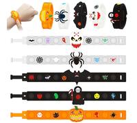Cadeau Halloween Enfant, 5 Pièces Bracelet Pop It, Bracelets Anti Stress Enfants Pop It Fidget Toys, Bracelet Silicone, Bracelets Anti Stress, Pinata Halloween, Cadeaux Anniversaire Invités Enfant