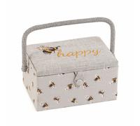 Cadeau Hobby Boîte à couture (M) Couvercle brodé Abeilles Bee Happy