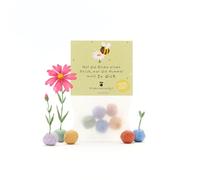 Cadeau humoristique : 5 billes de fleurs colorées | Bombes de graines colorées avec graines de fleurs sauvages | Comme remerciement, cadeau d'invité et petites salutations pour les jardiniers | 100
