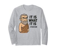 Cadeau Humoristique avec Citation stoïque philosophie pour Hommes, Femmes, Enfants Manche Longue