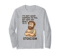 Cadeau Humoristique avec Citation stoïque philosophie pour Hommes, Femmes, Enfants Manche Longue
