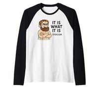 Cadeau Humoristique avec Citation stoïque philosophie pour Hommes, Femmes, Enfants Manche Raglan