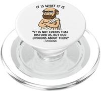 Cadeau Humoristique avec Citation stoïque philosophie pour Hommes, Femmes, Enfants PopSockets PopGrip pour MagSafe