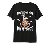 Cadeau Humour Breton Mouette Qui pète Avis de Tempête T-Shirt Haut de Gamme