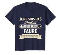 Cadeau Humour Faure nom de Famille T-Shirt, Enfant, Bleu Marine, 3 Ans