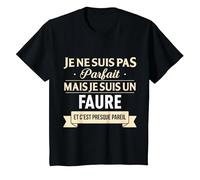 Cadeau Humour Faure nom de Famille T-Shirt, Enfant, Noir, 12 Ans