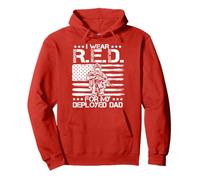Cadeau « I Wear Red for My Dad Remember Everyone Deployed USA » Sweat à Capuche