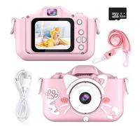 Cadeau idéal pour les petits explorateurs : appareil photo selfie pour enfants avec double objectif, écran HD 2 pouces, carte SD 32 Go et
