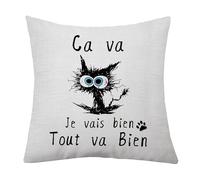 Cadeau Inspirant Housse de Coussin pour Femmes Hommes Fille Sœur Amie Ami Collègue Citations Inspirants Encourager Housse de Coussin Cadeaux Graduation Cadeaux d'anniversaire Noël (Ca Va)