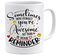 Cadeau Inspirant pour Amie | "Parfois Tu Oublies Que Tu Es Génial(e)" - Mug de Motivation et Encouragement | Tasse Cadeau Amie Bureau | Compatible Lave-Vaisselle et Micro-Ondes - Tasse 11 oz