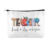 Cadeau inspirant pour enseignant, cadeau d'anniversaire pour enseignants préscolaires, trousse de maquillage, Teach Love Inspire, Small, Teach Love Inspire